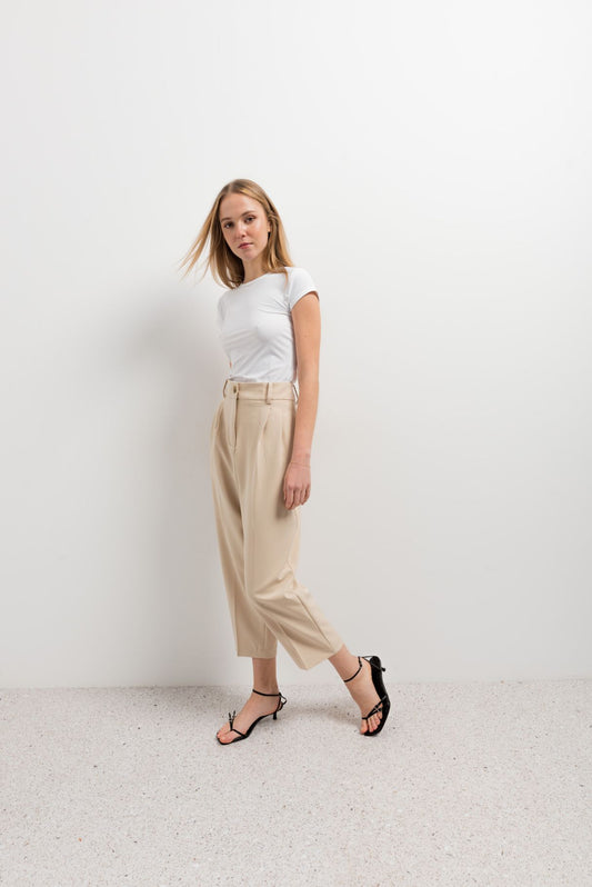Pantalón low waist, pantalones de vestir para verano elegantes de mujer con corte que sienta bien y tela de gran calidad de Emarola & Co