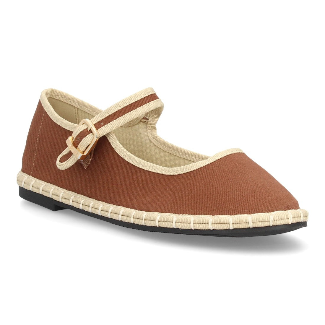 Zapato plano tipo bailarina color café con suela flexible