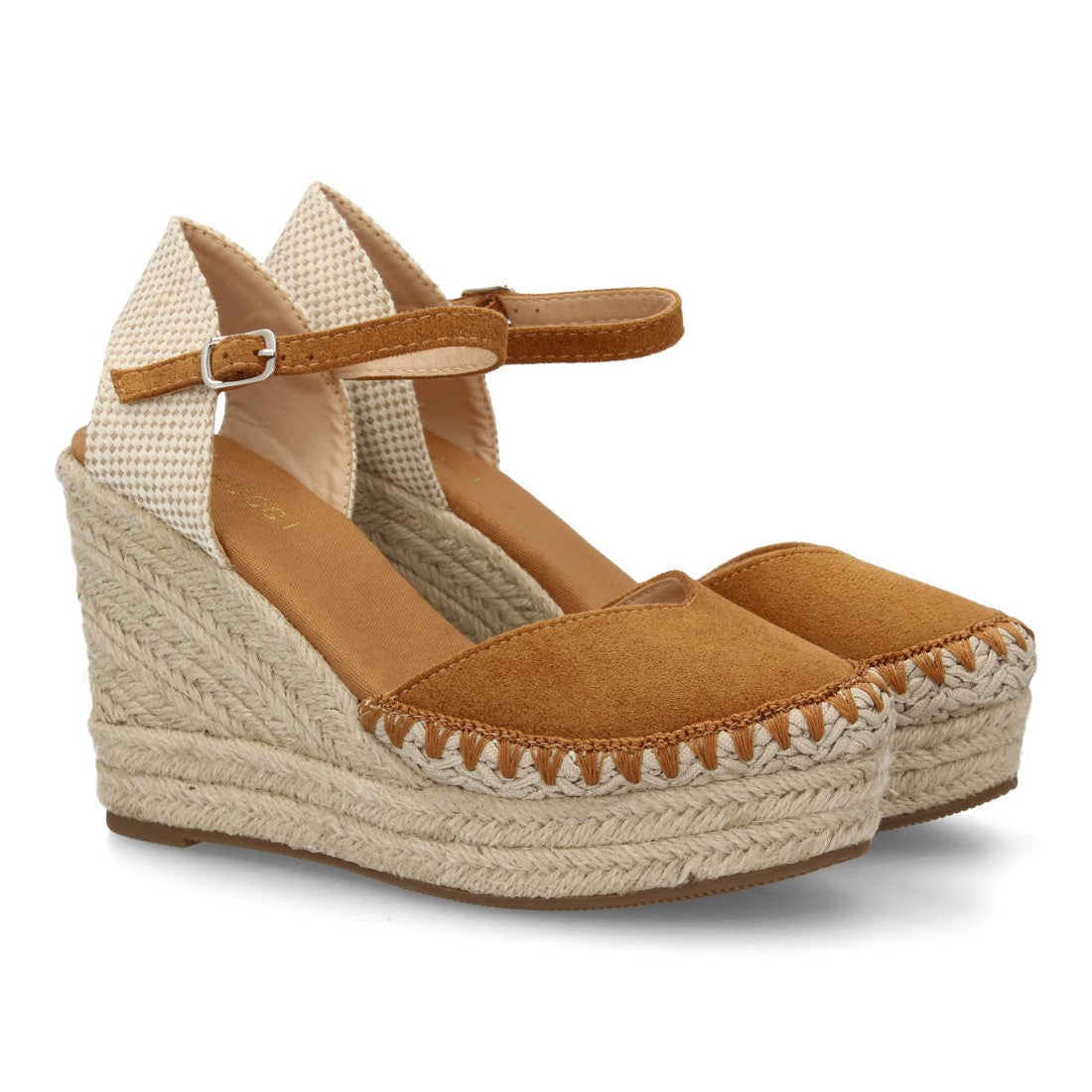 Sandalia alpargata camel cuña esparto boho