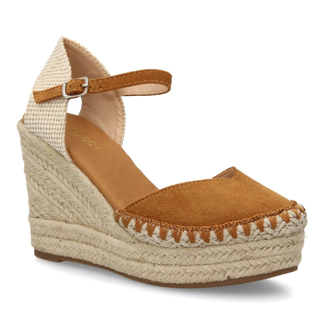 Sandalia alpargata camel cuña esparto boho
