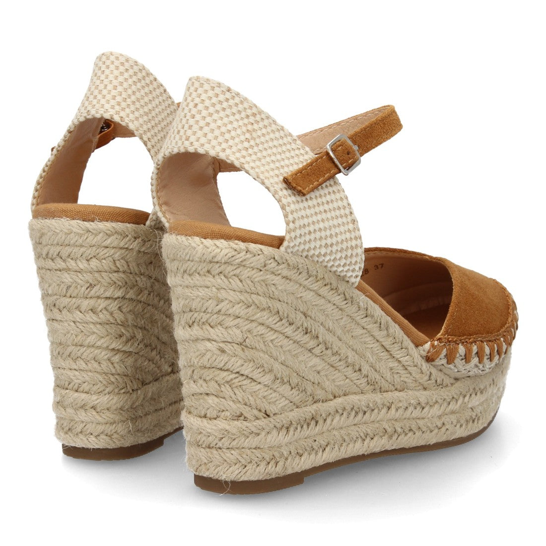Sandalia alpargata camel cuña esparto boho