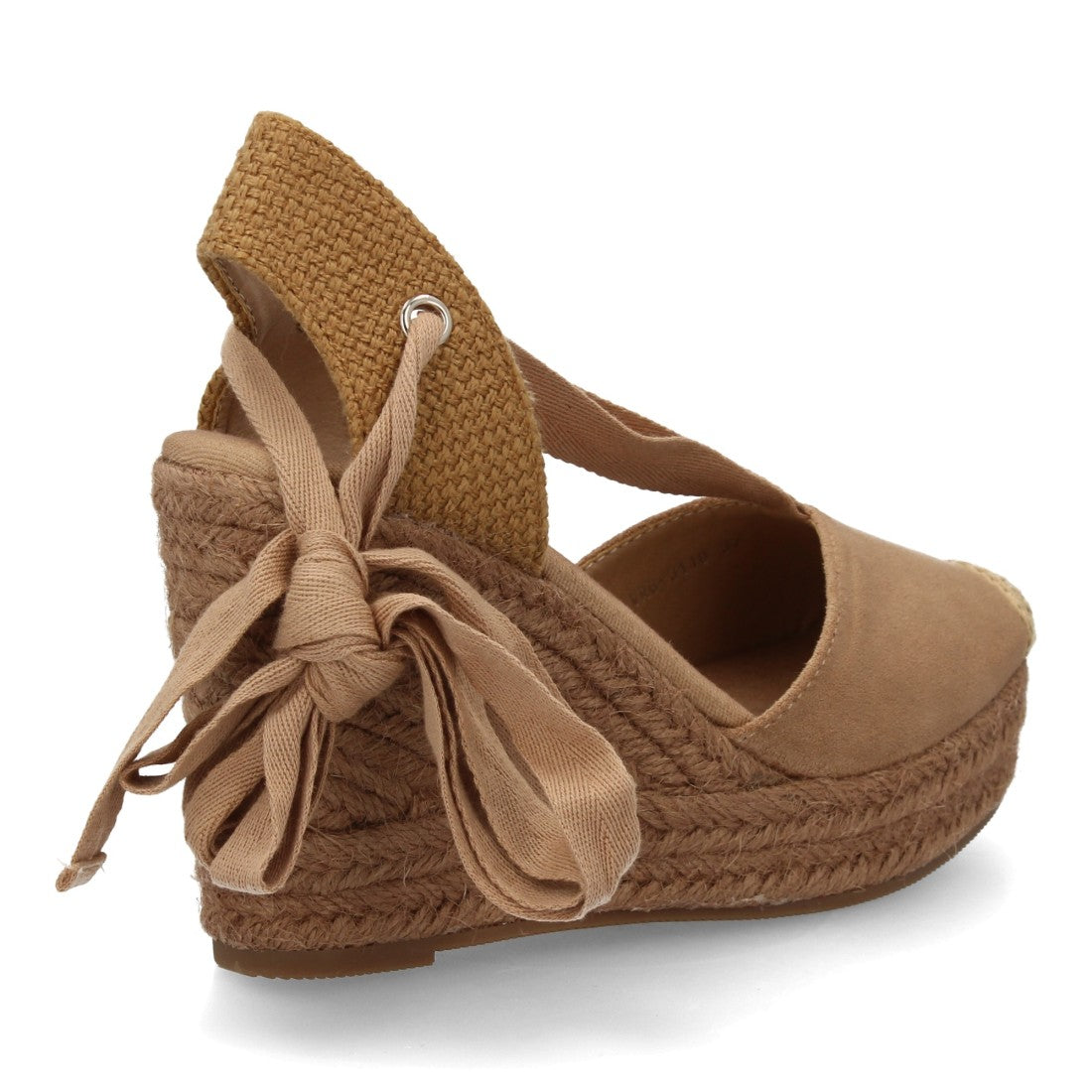 Alpargata cuña esparto kaki cintas tobillo