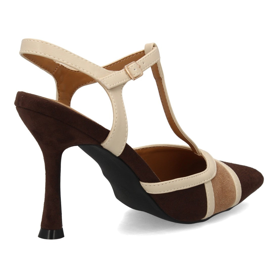 zapato destalonado cafe tacon fino mujer
