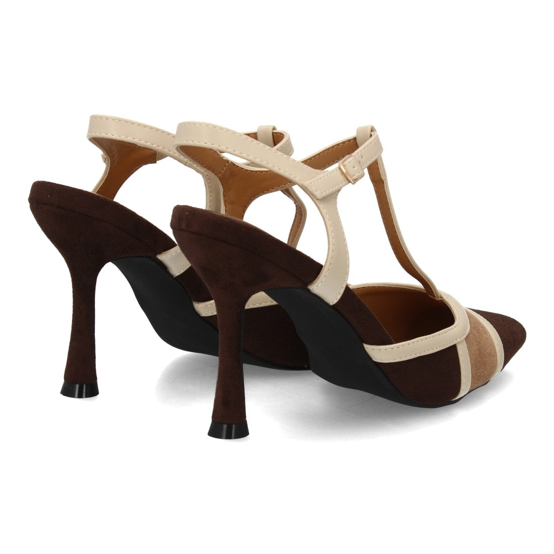 zapato destalonado cafe tacon fino mujer