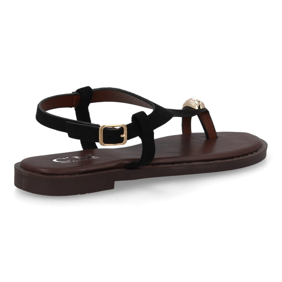 sandalia plana negra minimalista mujer verano