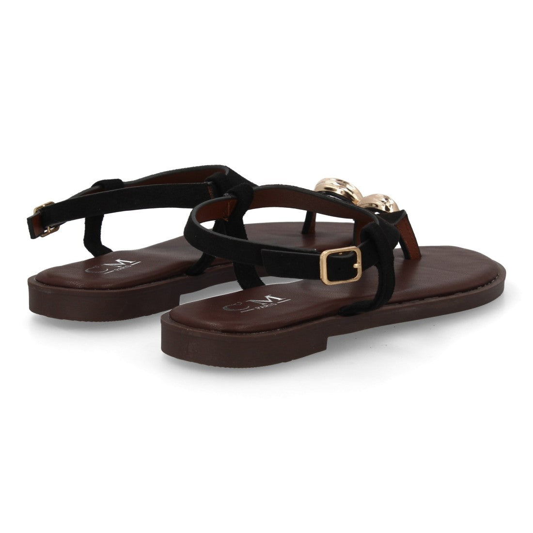 sandalia plana negra minimalista mujer verano