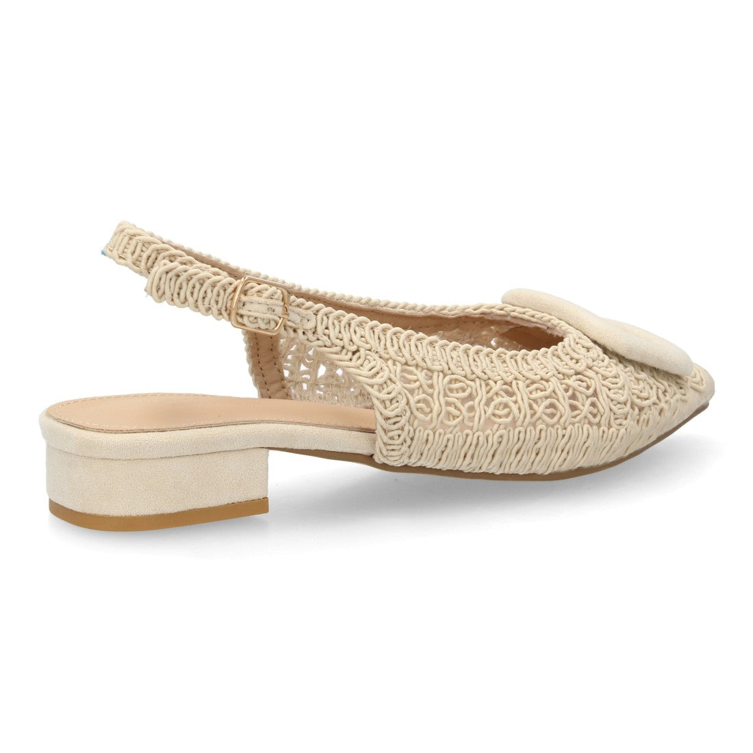 Zapato destalonado beige tejido artesanal mujer