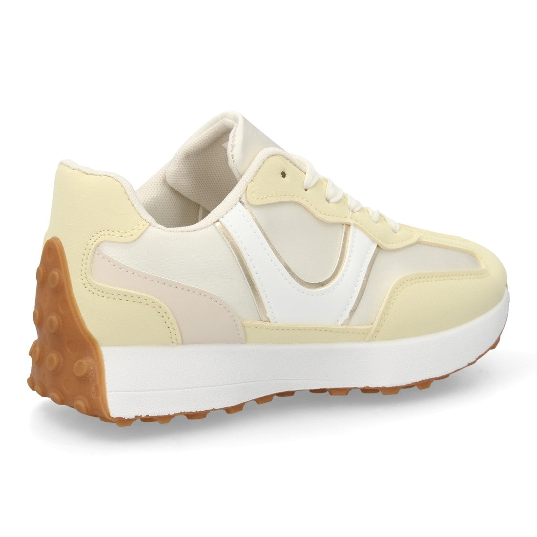 zapatilla deportiva amarilla mujer moderna