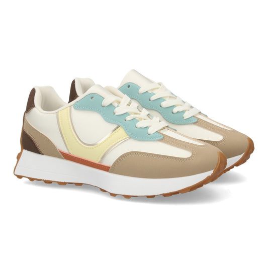 zapatilla deportiva kaki mujer multitextura