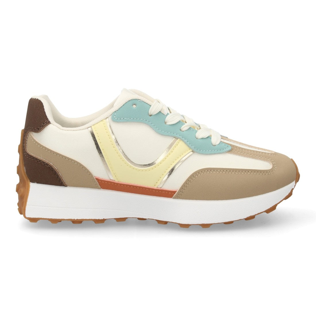 zapatilla deportiva kaki mujer multitextura
