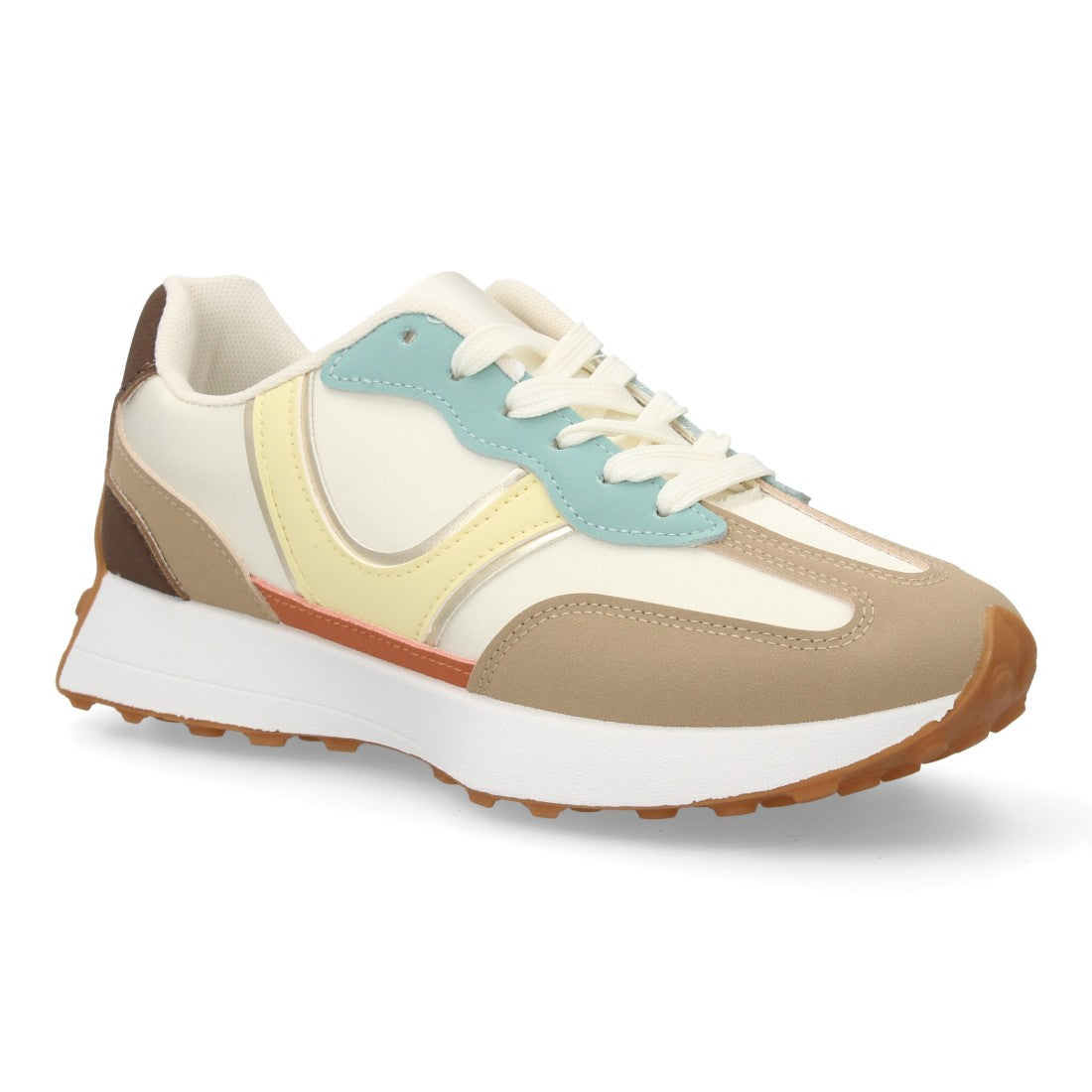 zapatilla deportiva kaki mujer multitextura
