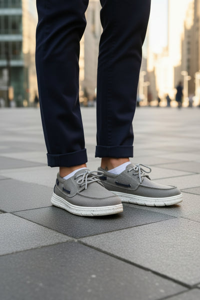 Zapato náutico gris hombre casual