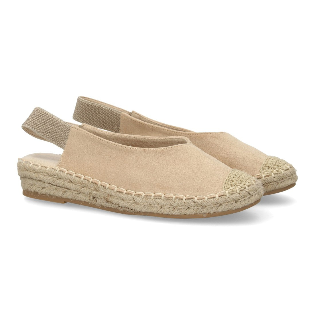 Alpargata plana mujer beige suela yute elástico estilo natural