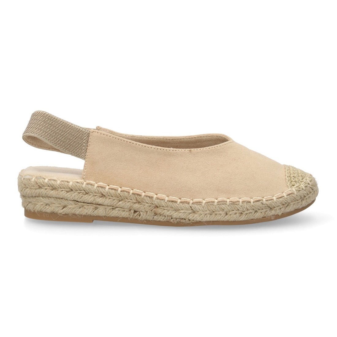 Alpargata plana mujer beige suela yute elástico estilo natural