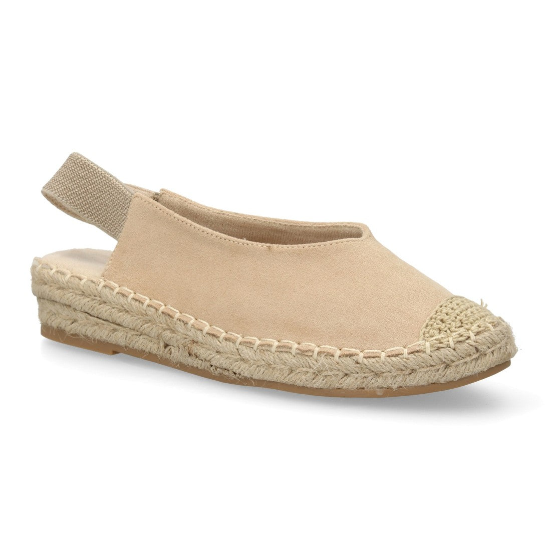 Alpargata plana mujer beige suela yute elástico estilo natural