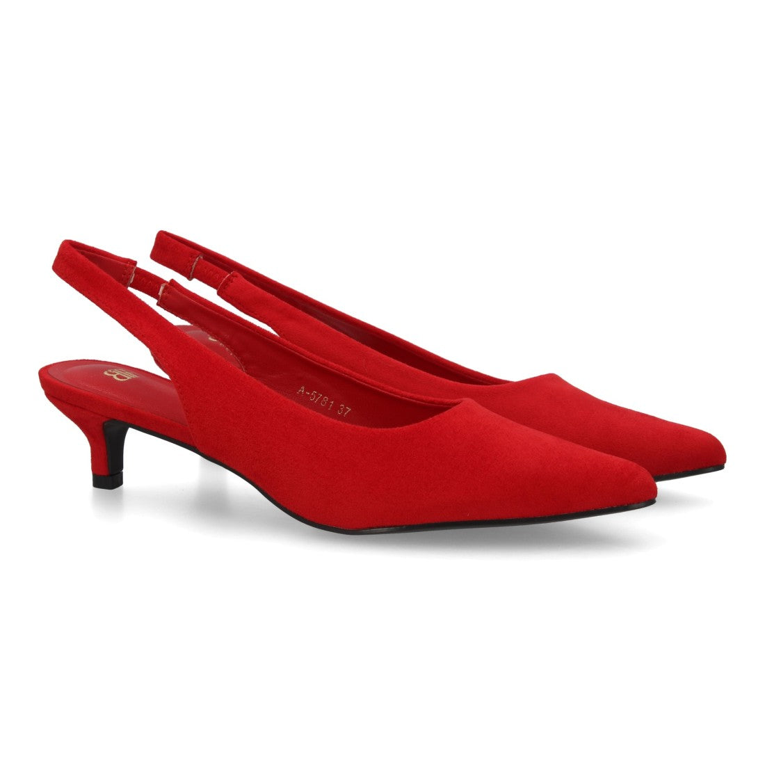 zapato slingback rojo tacon bajo mujer