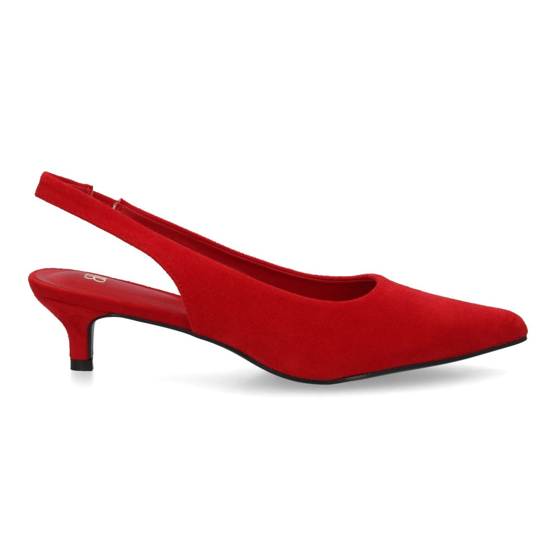 zapato slingback rojo tacon bajo mujer