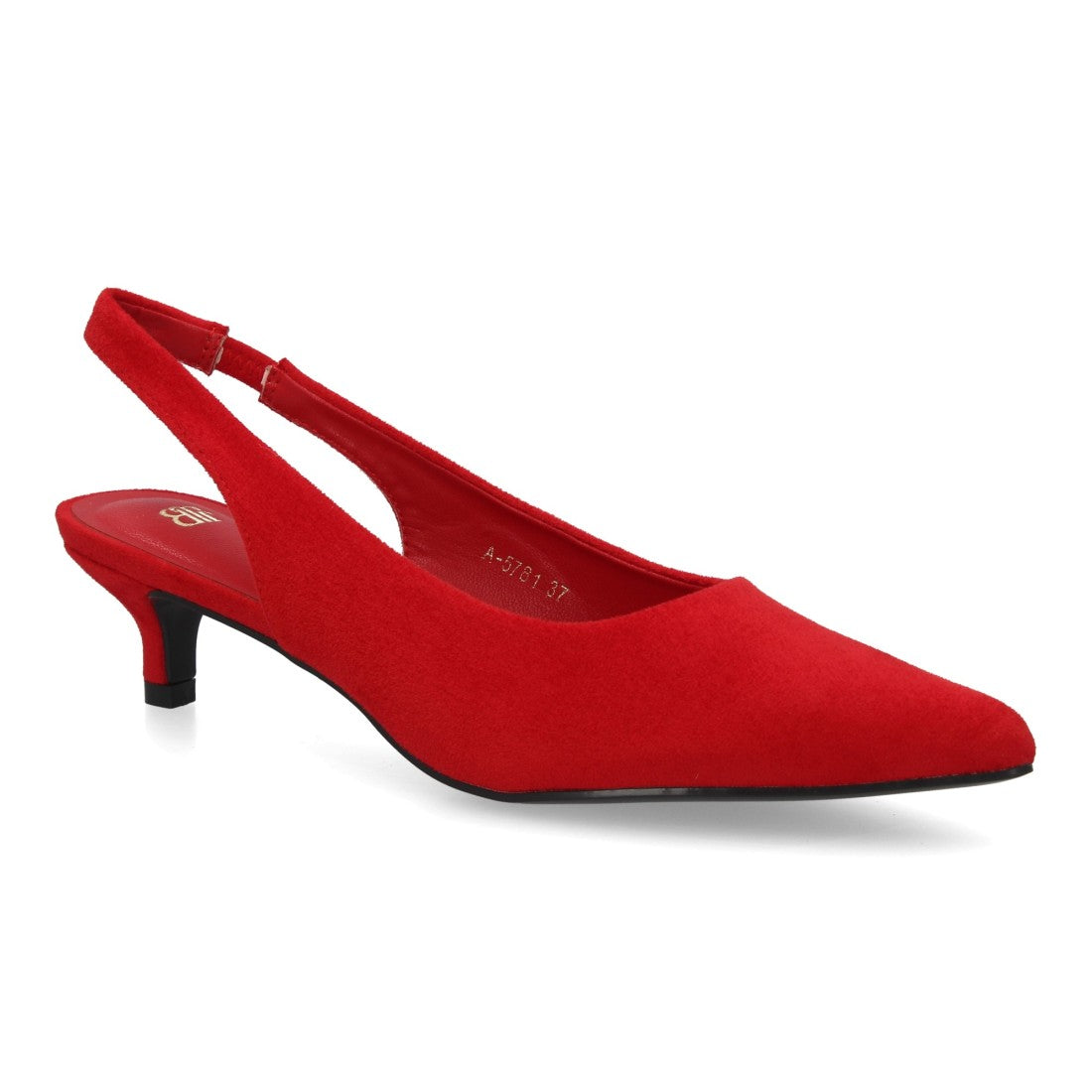 zapato slingback rojo tacon bajo mujer