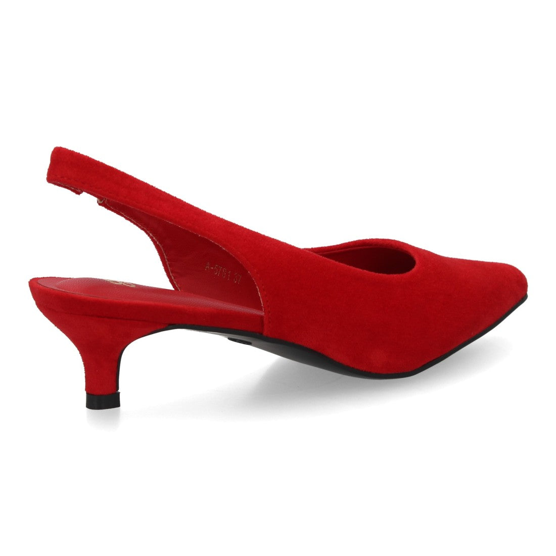 zapato slingback rojo tacon bajo mujer