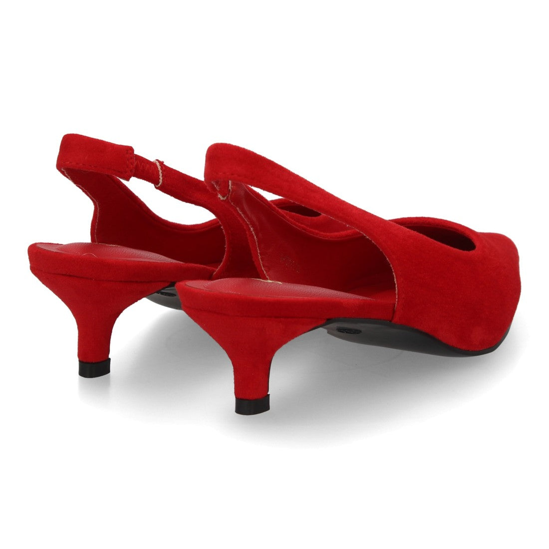 zapato slingback rojo tacon bajo mujer