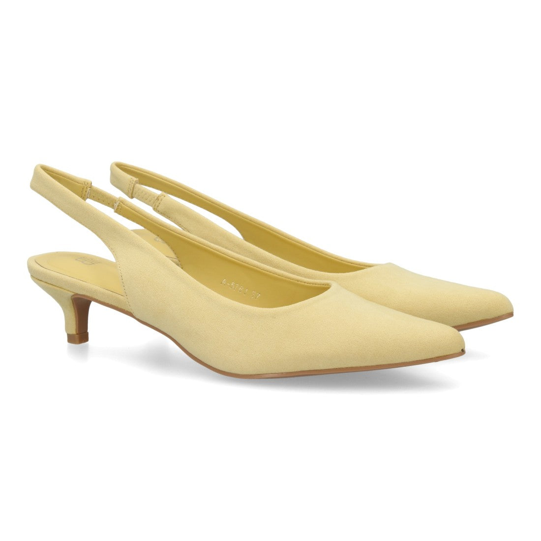 zapato slingback amarillo tacon bajo mujer