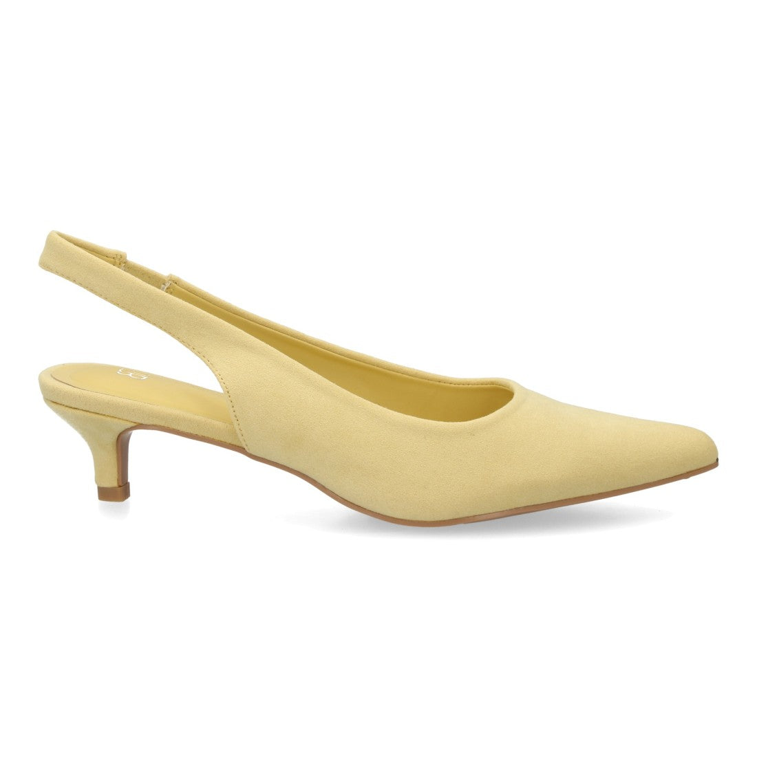 zapato slingback amarillo tacon bajo mujer