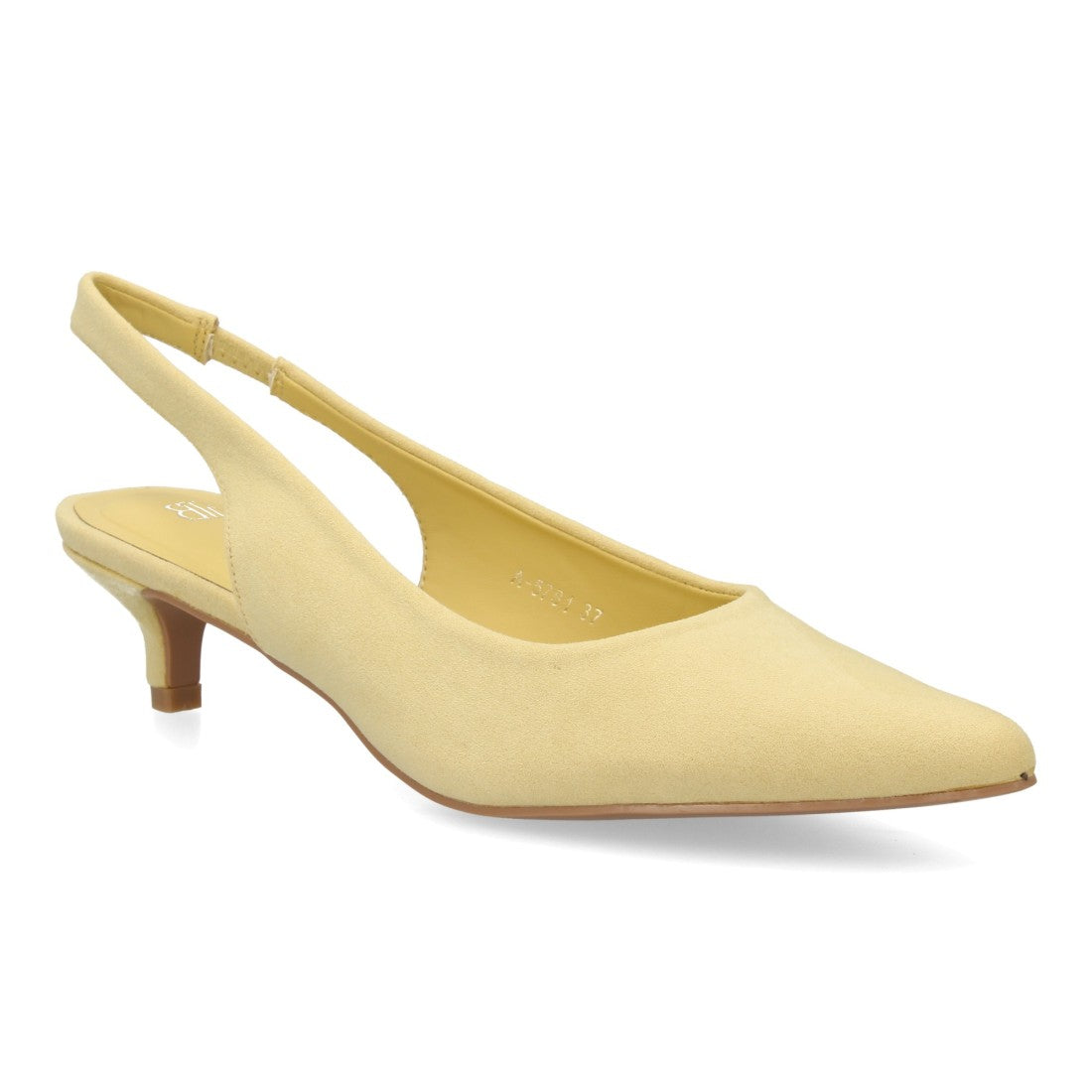 zapato slingback amarillo tacon bajo mujer