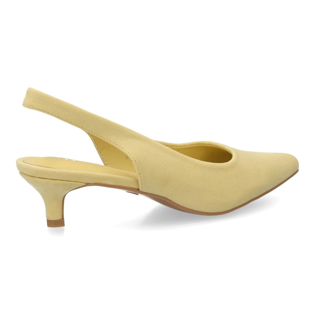 zapato slingback amarillo tacon bajo mujer
