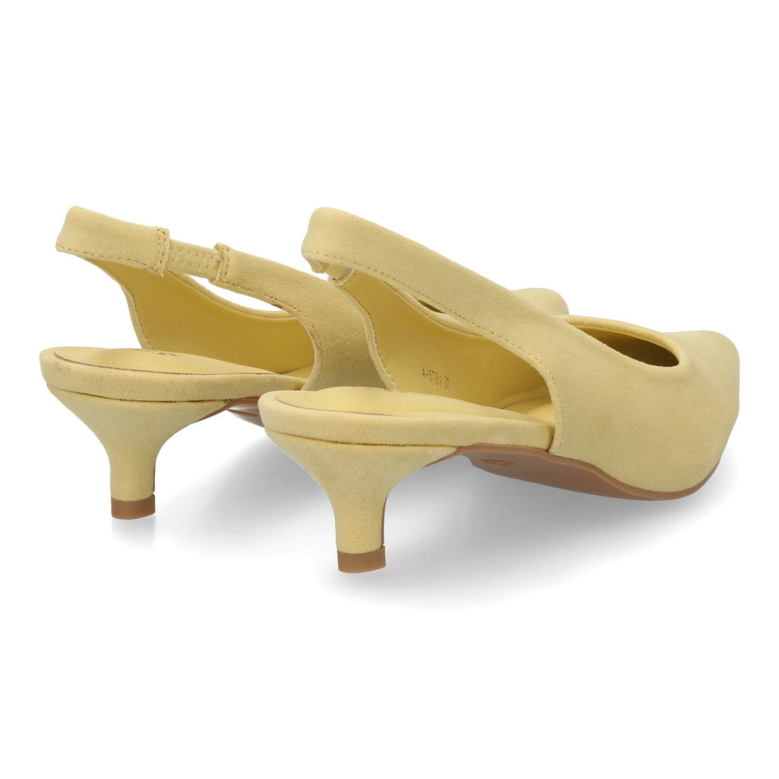 zapato slingback amarillo tacon bajo mujer