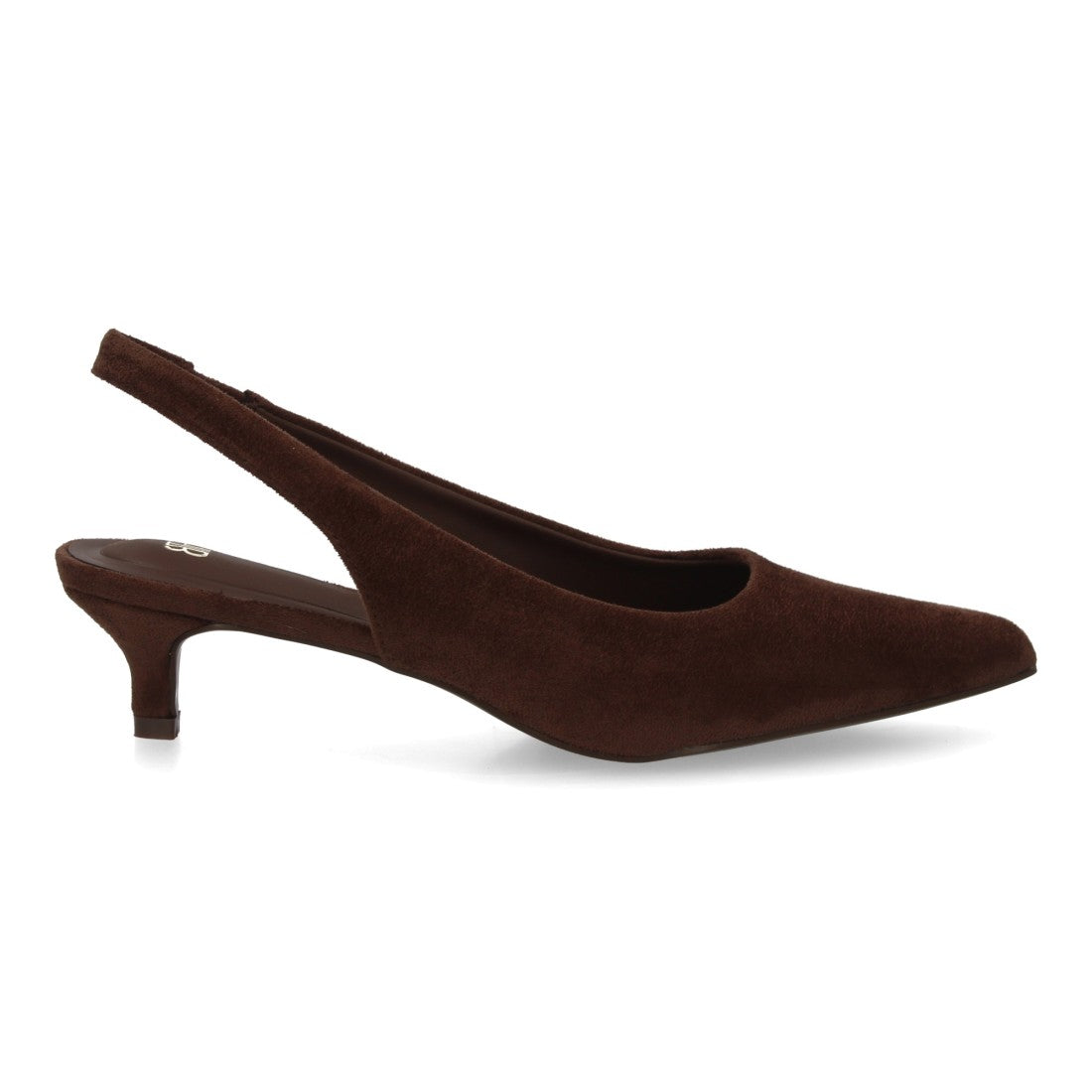 zapato slingback cafe tacon bajo mujer