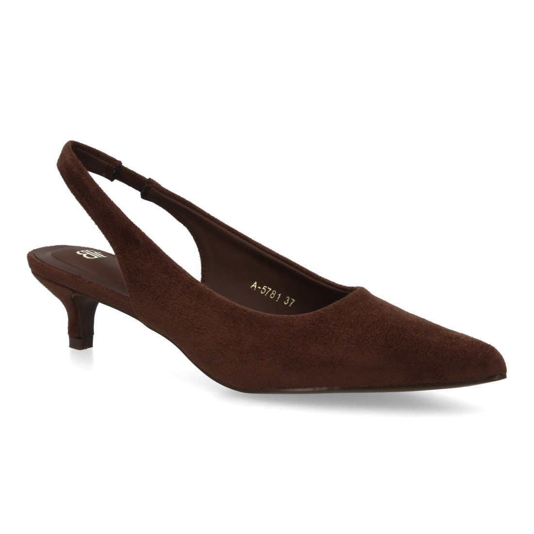 zapato slingback cafe tacon bajo mujer
