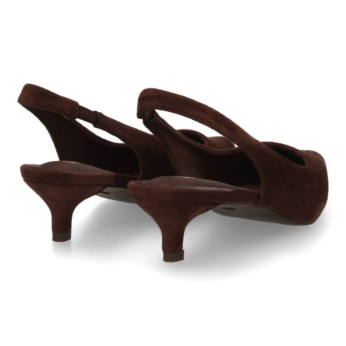 zapato slingback cafe tacon bajo mujer
