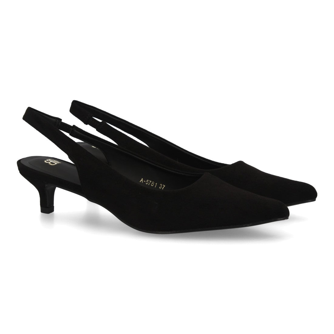 zapato slingback negro tacon bajo mujer