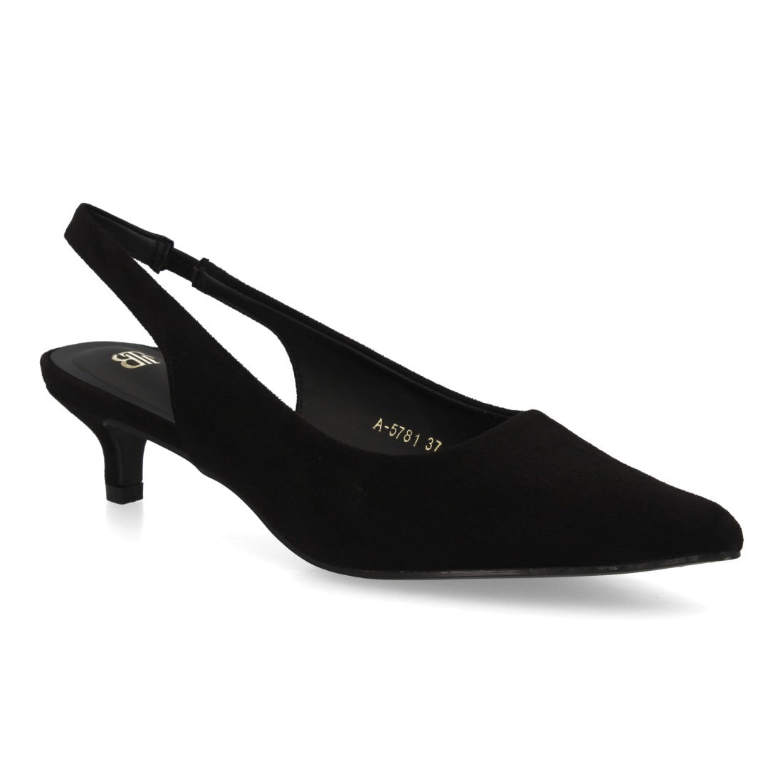 zapato slingback negro tacon bajo mujer