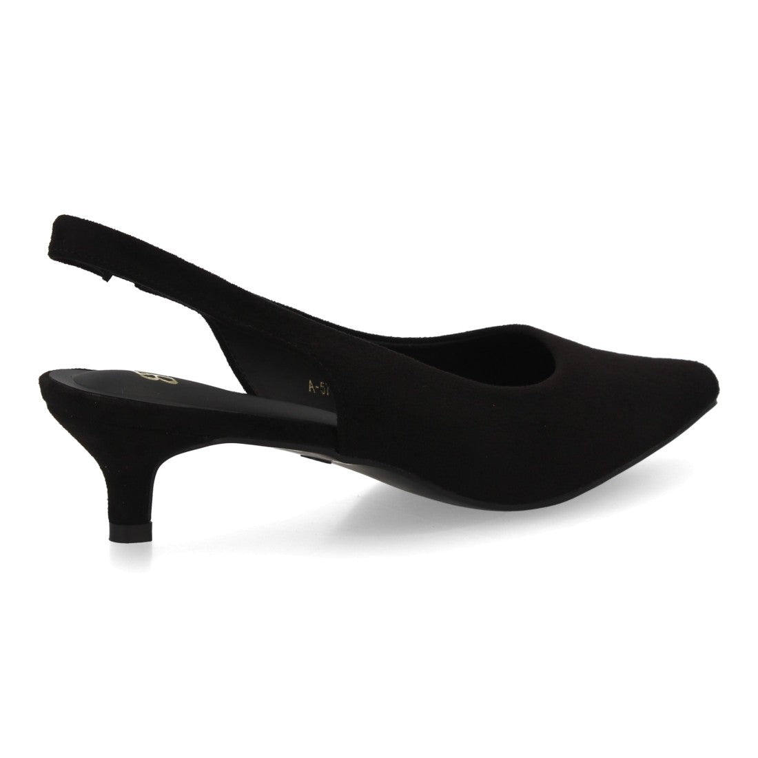 zapato slingback negro tacon bajo mujer
