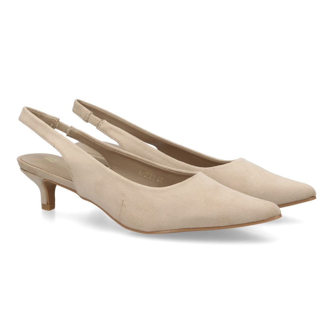 zapato slingback beige tacon bajo mujer