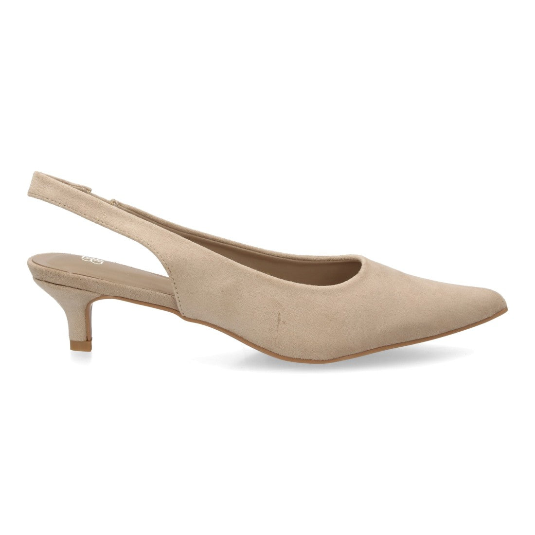 zapato slingback beige tacon bajo mujer