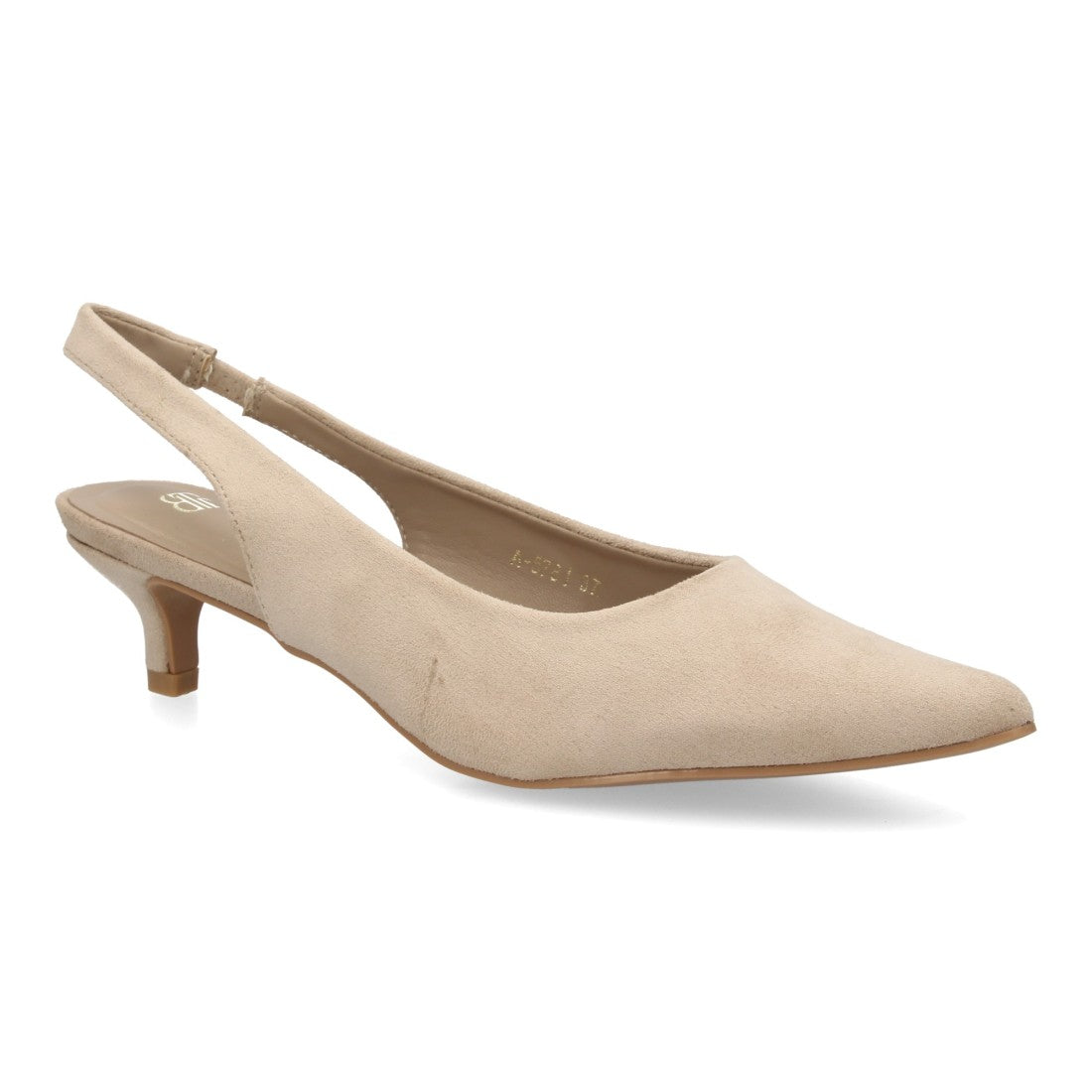 zapato slingback beige tacon bajo mujer