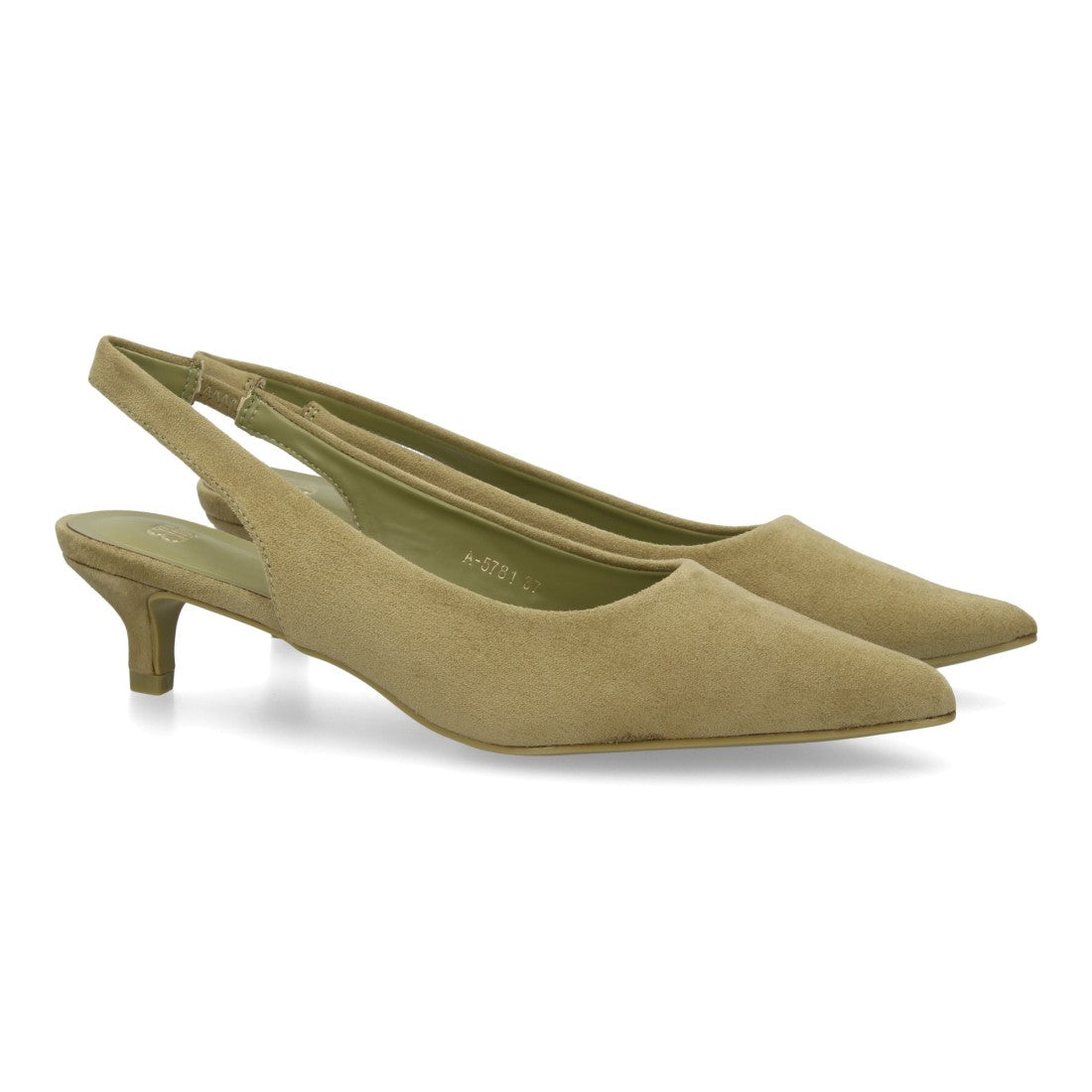 zapato slingback verde tacon bajo mujer