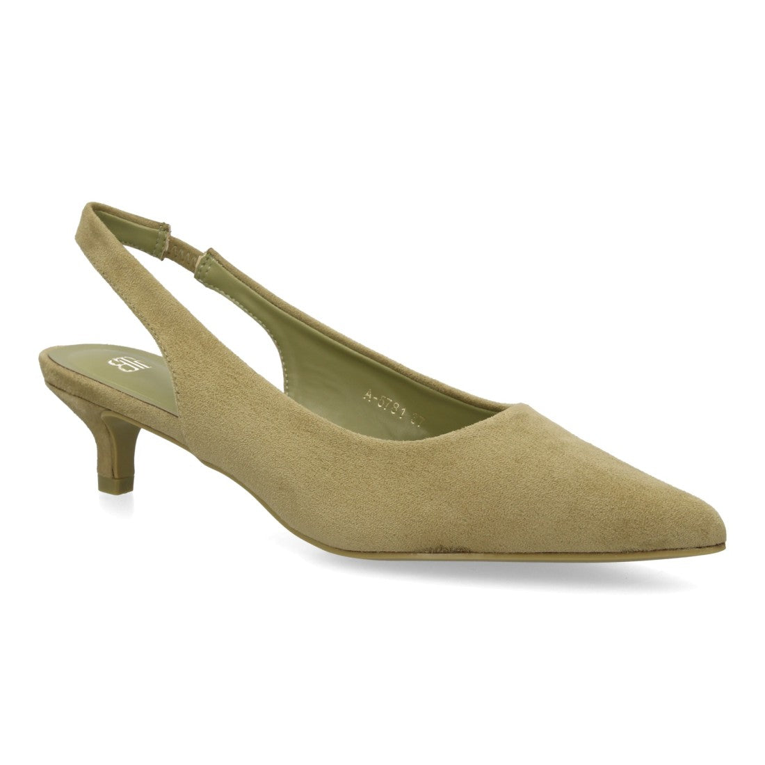 zapato slingback verde tacon bajo mujer