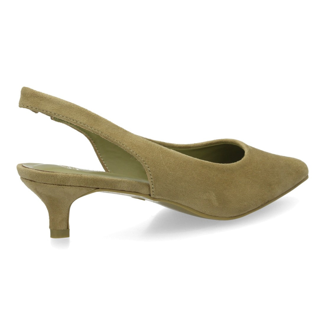 zapato slingback verde tacon bajo mujer