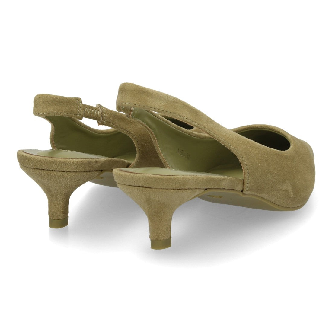zapato slingback verde tacon bajo mujer
