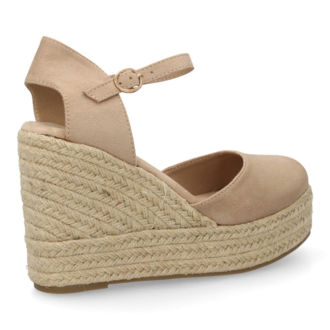 alpargata cuña beige punta cerrada mujer
