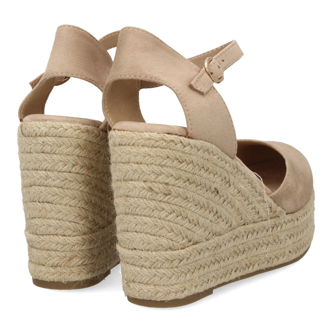 alpargata cuña beige punta cerrada mujer