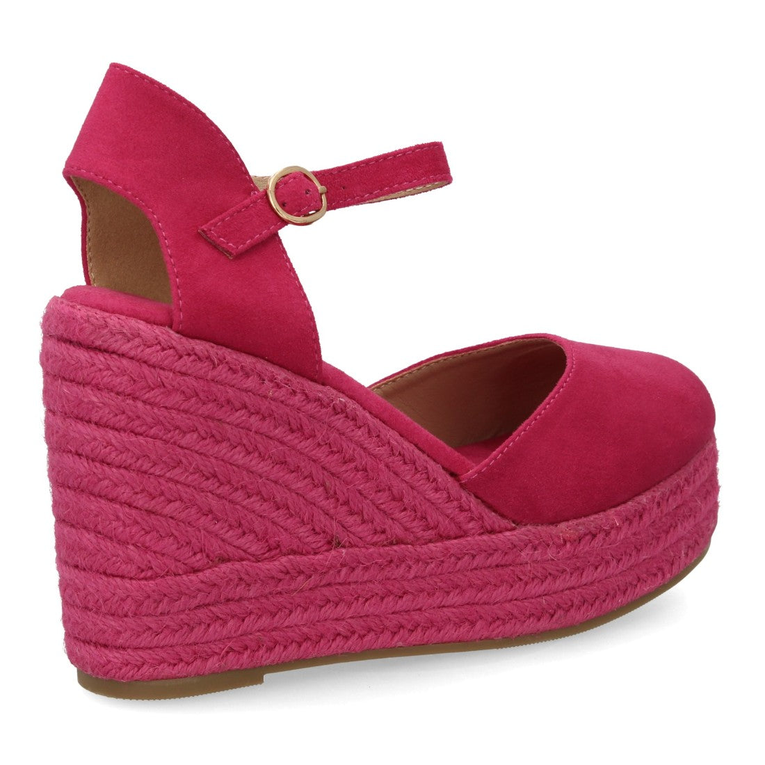 alpargata cuña rosa punta cerrada mujer