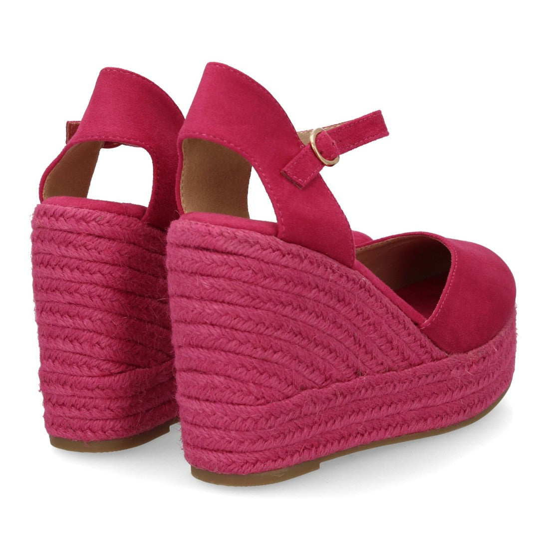 alpargata cuña rosa punta cerrada mujer