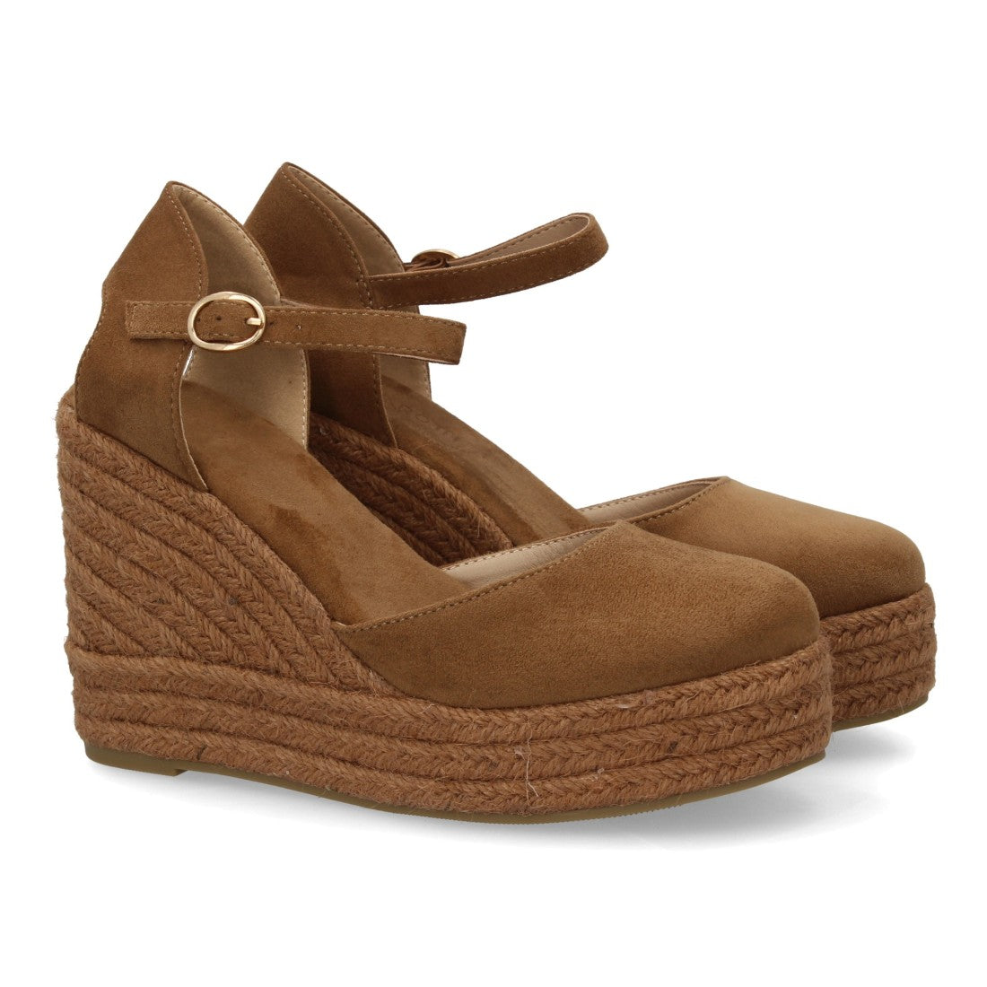 alpargata cuña camel punta cerrada mujer