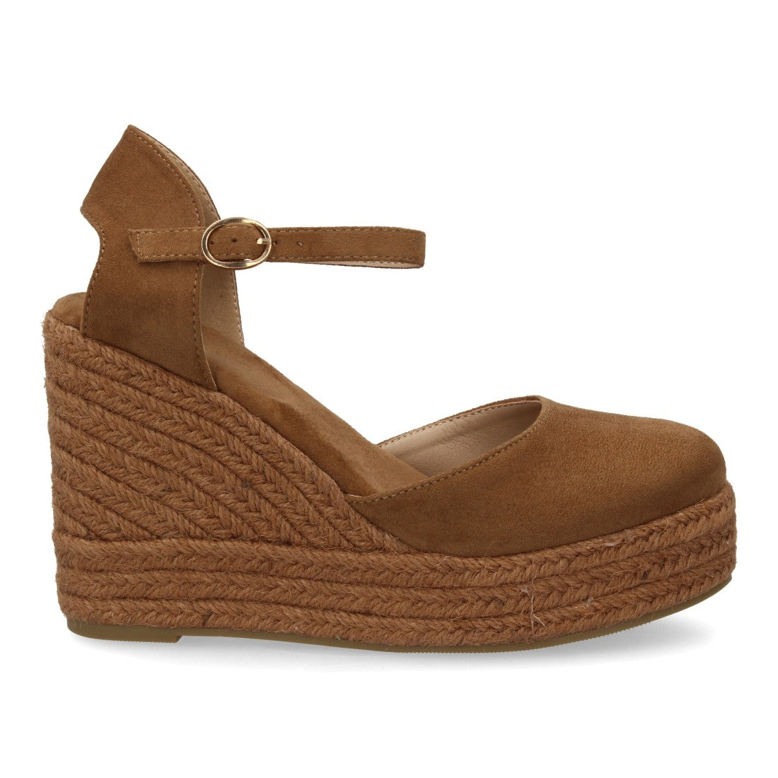 alpargata cuña camel punta cerrada mujer