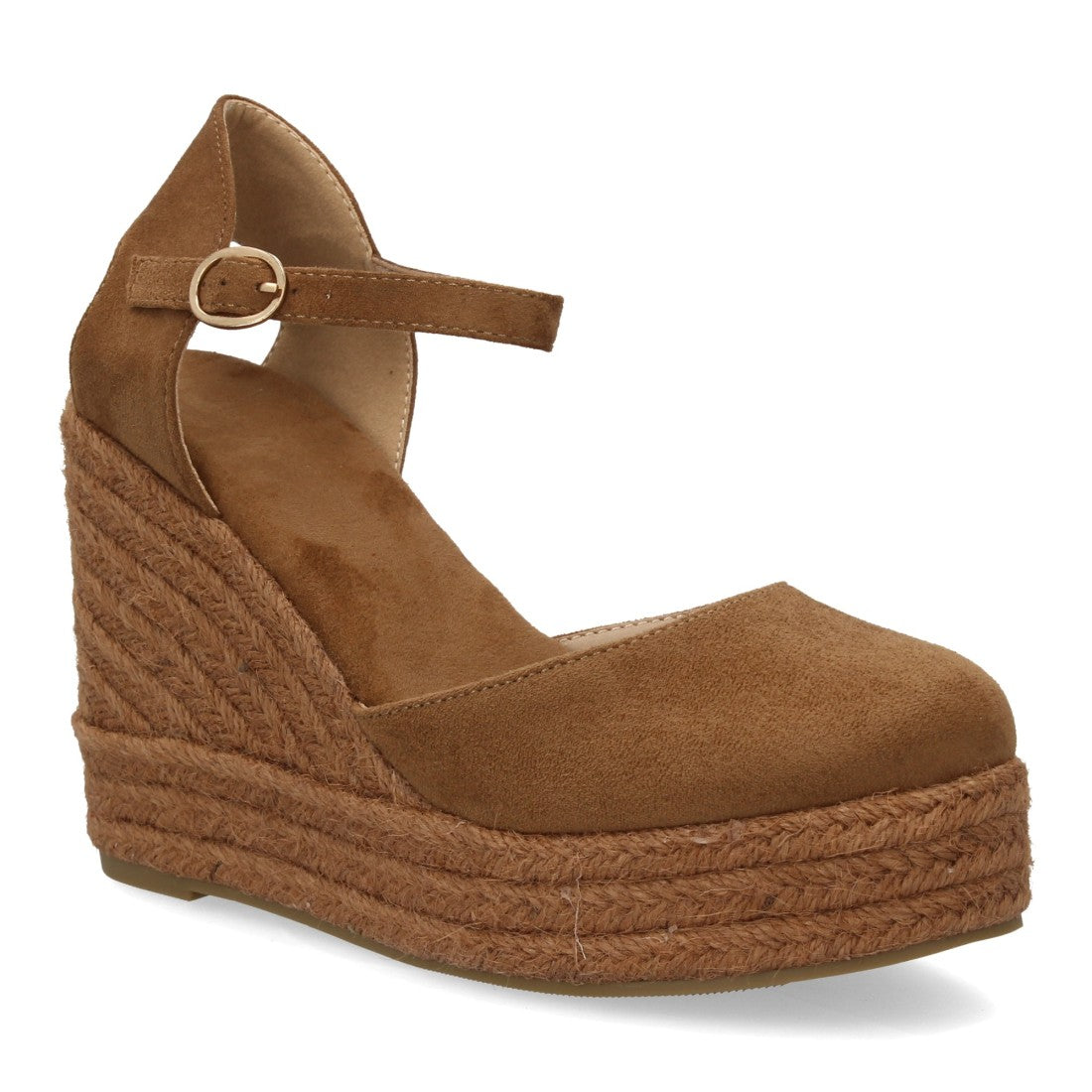 alpargata cuña camel punta cerrada mujer