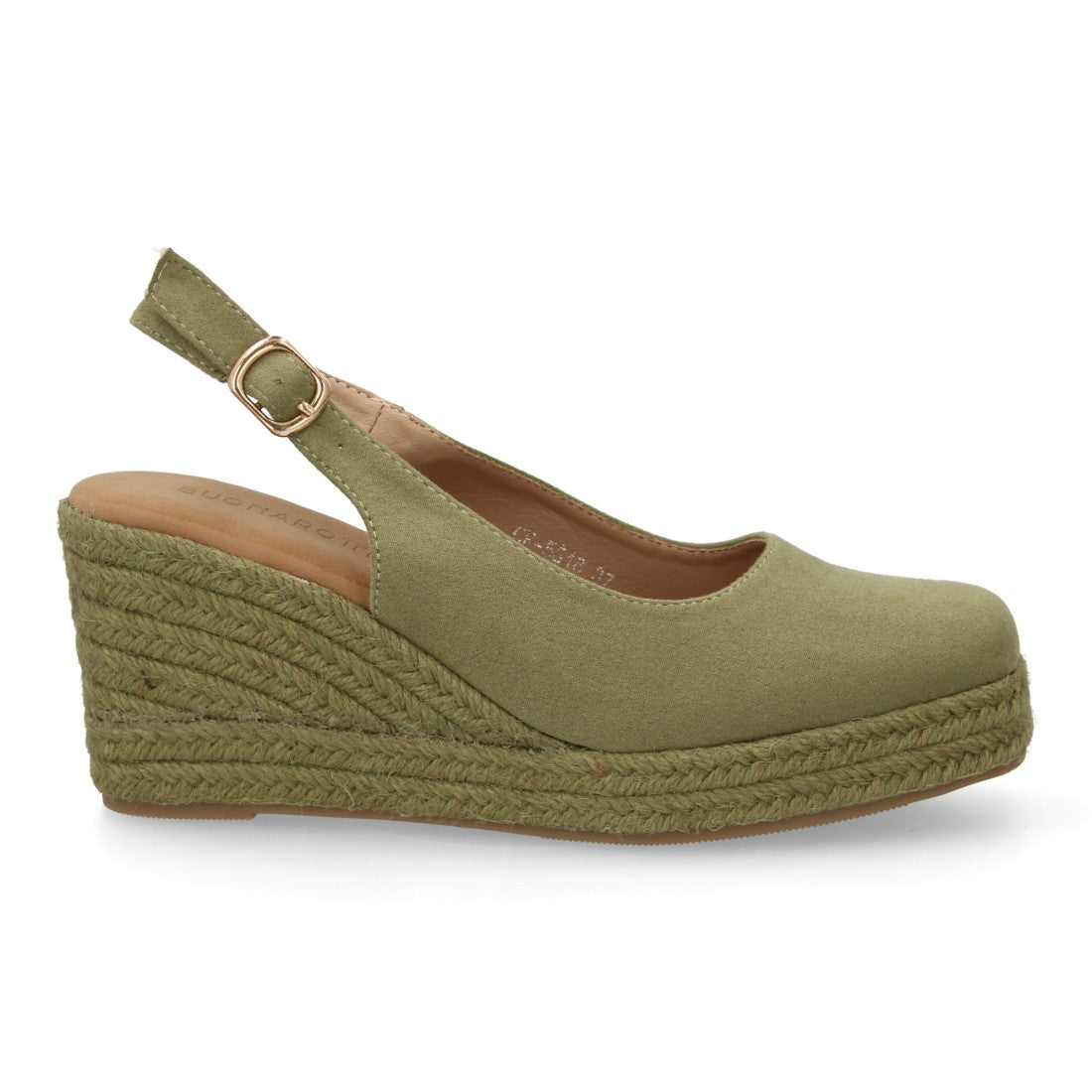 alpargata cuña verde punta cerrada mujer